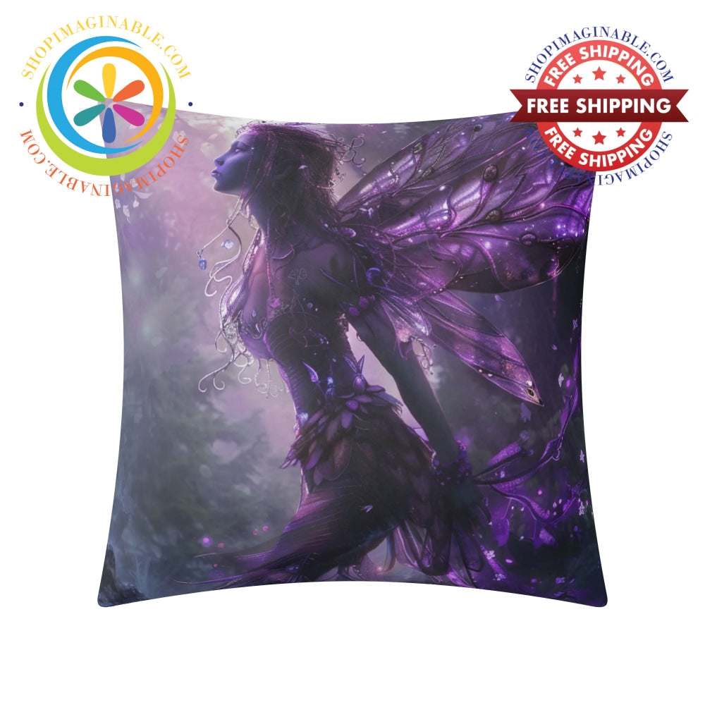 Mystical Fairy Purple Pillow Cover