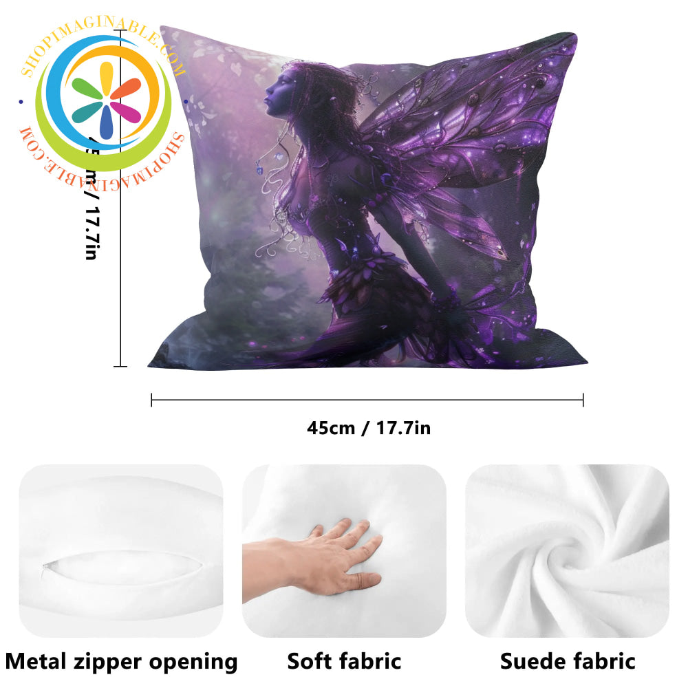 Mystical Fairy Purple Pillow Cover