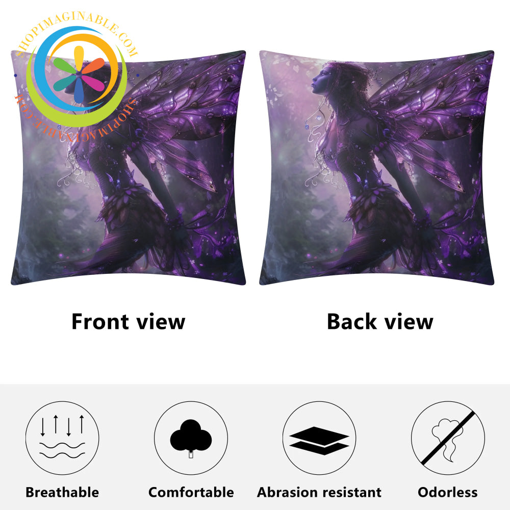 Mystical Fairy Purple Pillow Cover