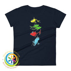 One Fish Two Red Blue Ladies T-Shirt Navy / S T-Shirt