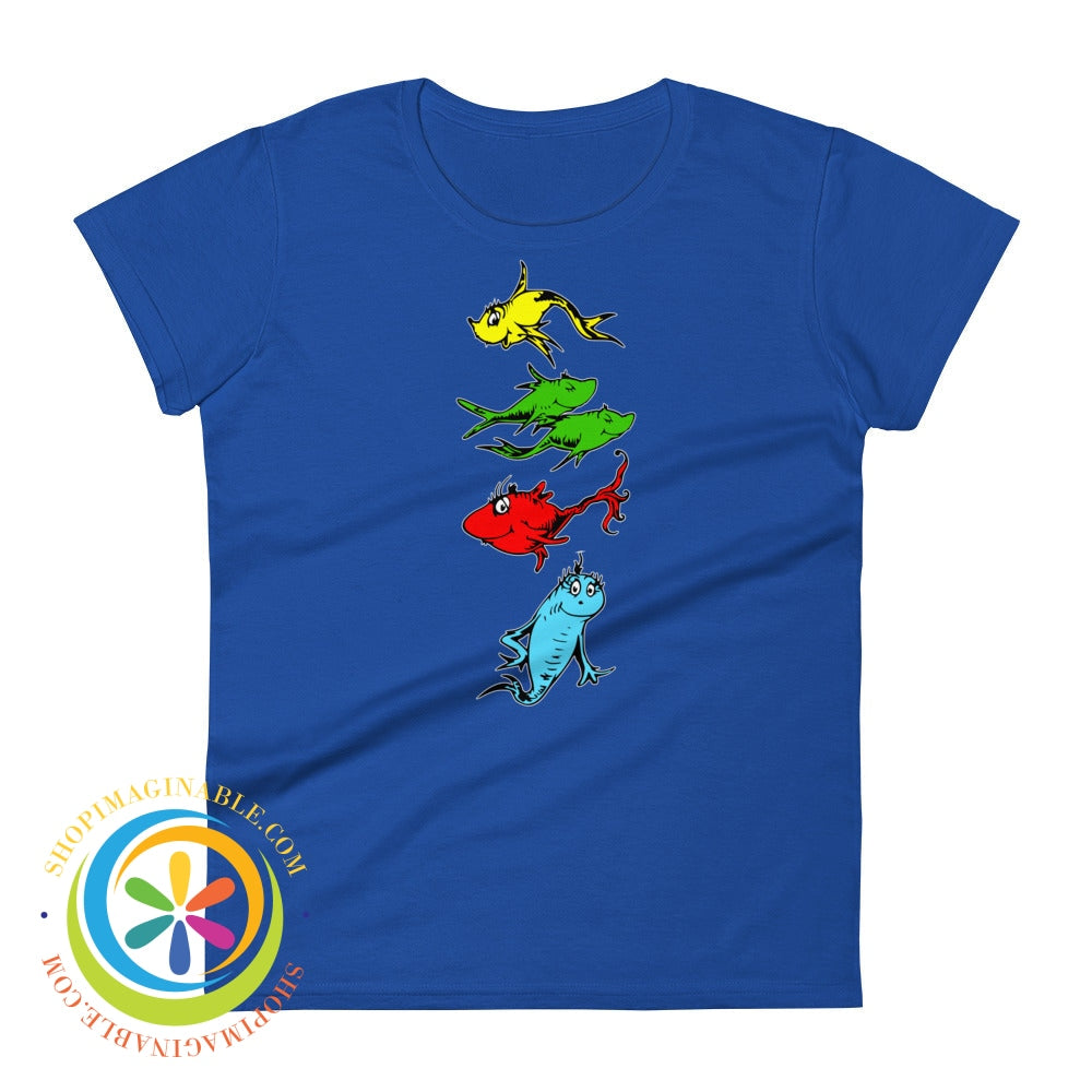 One Fish Two Red Blue Ladies T-Shirt Royal / S T-Shirt