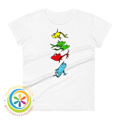 One Fish Two Red Blue Ladies T-Shirt White / S T-Shirt