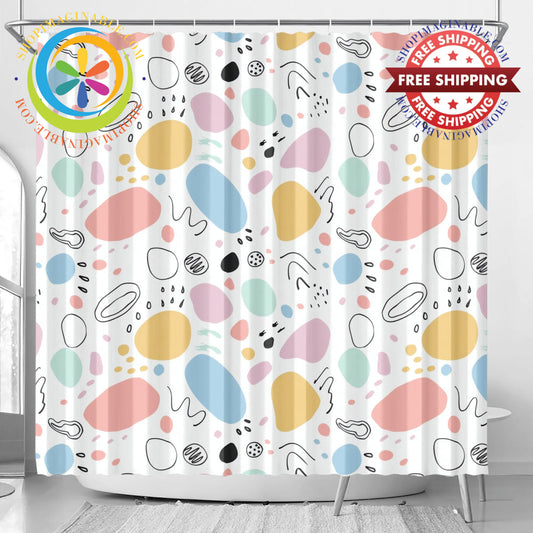 Pastel Abstract Shower Curtain