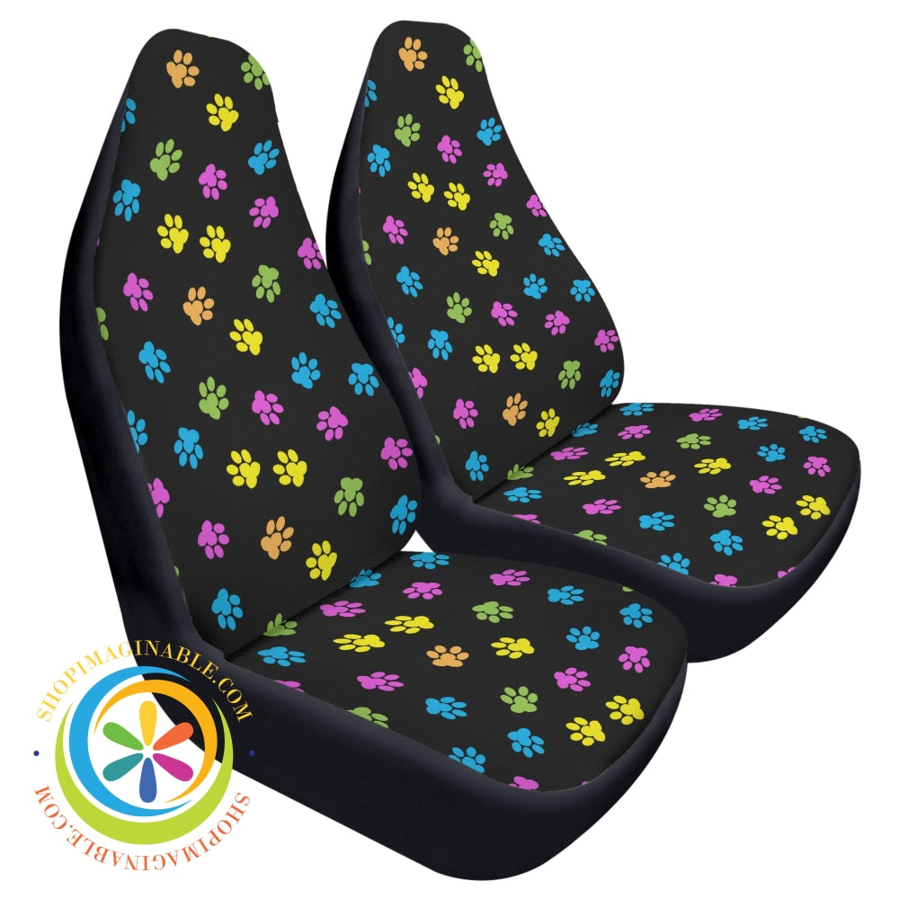 Paws-Itively Colorful Cloth Car Seat Covers