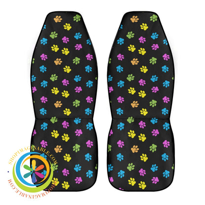 Paws-Itively Colorful Cloth Car Seat Covers