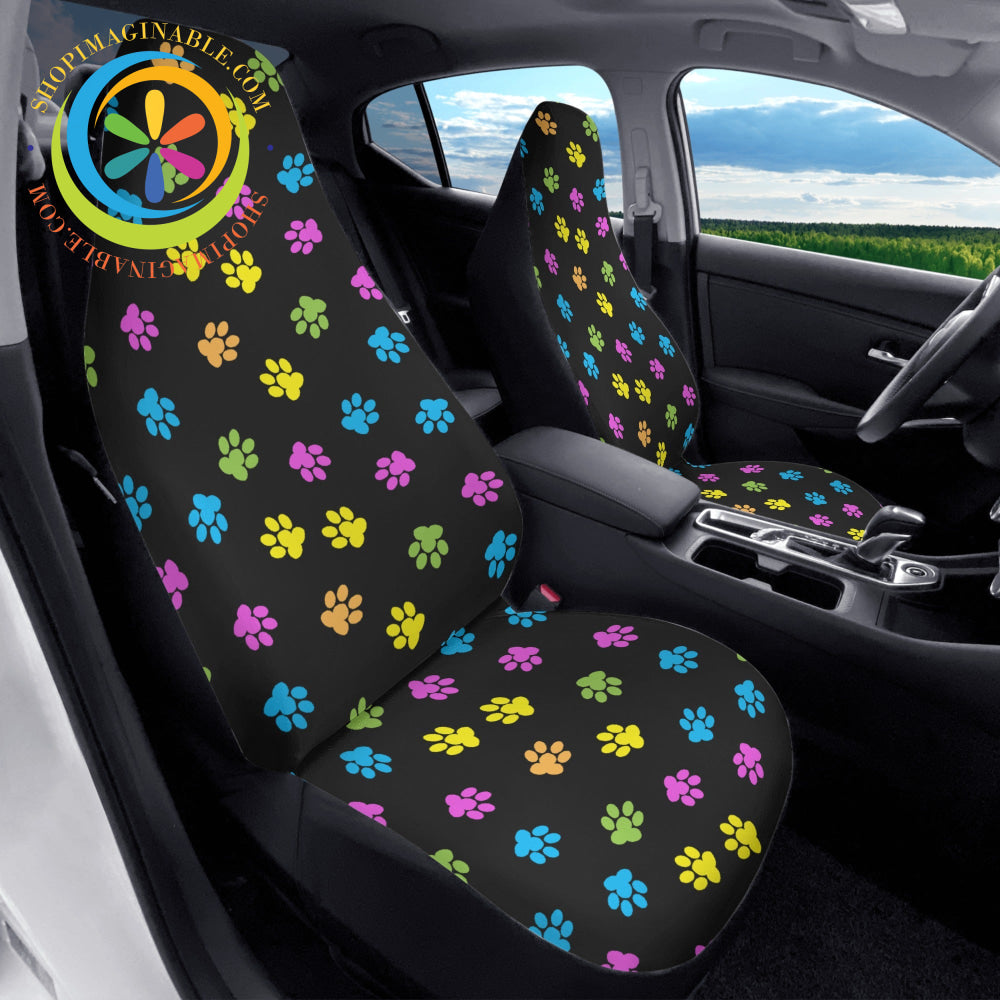 Paws-Itively Colorful Cloth Car Seat Covers