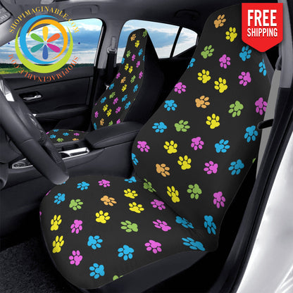 Paws-Itively Colorful Cloth Car Seat Covers