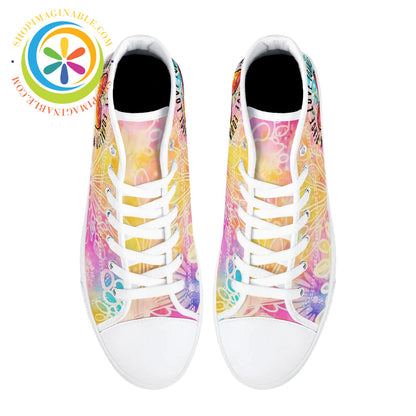 Peace • Love Equality Ladies High Top Canvas Shoes