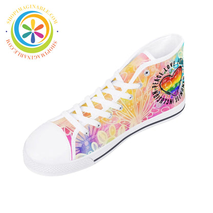 Peace • Love Equality Ladies High Top Canvas Shoes