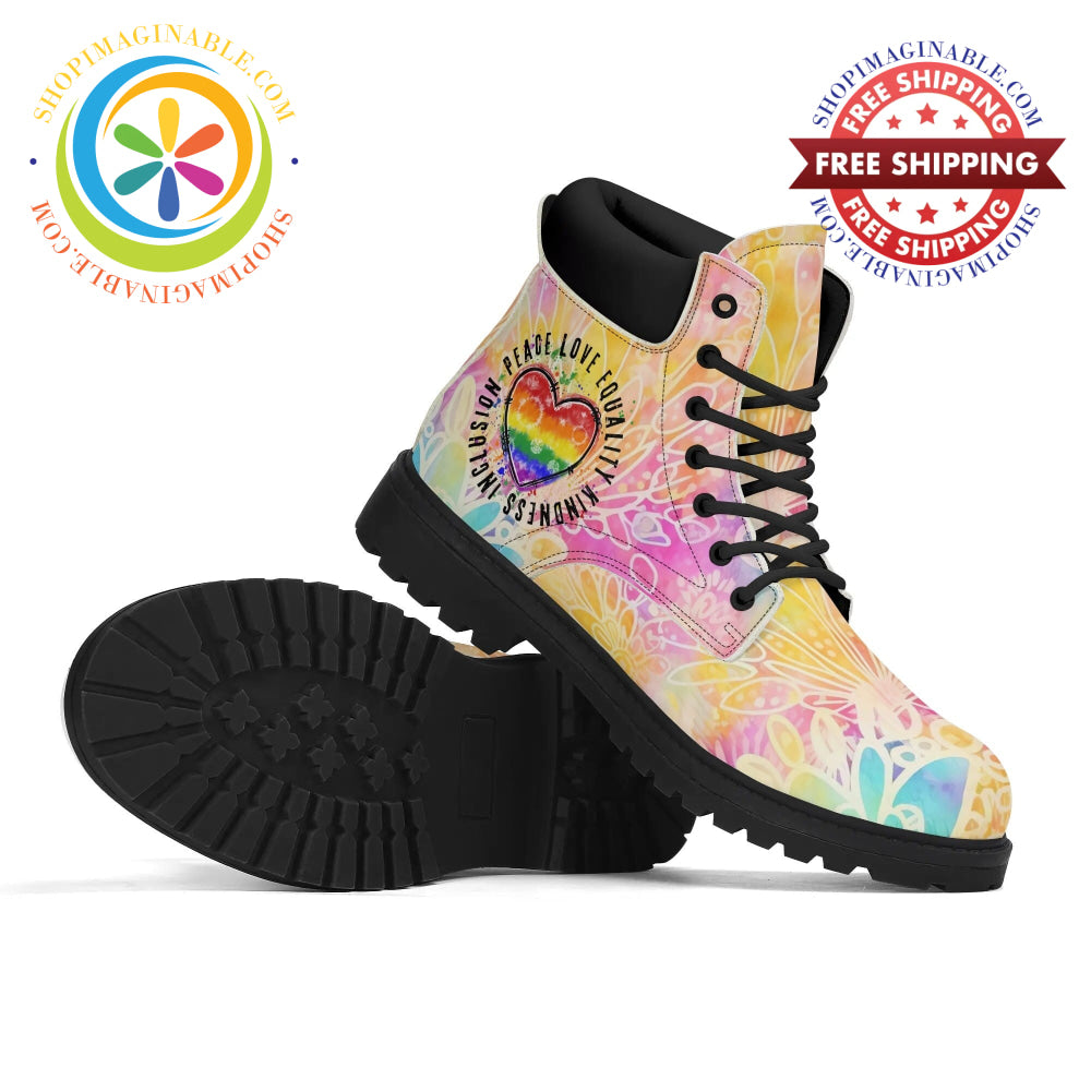 Peace • Love Equality Womens Boots Us5 (Eu35)