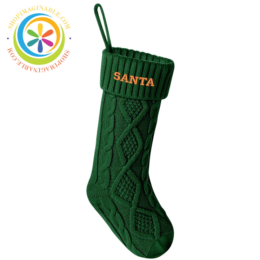 Personalized And Embroidered Christmas Stockings Green Christmas Stocking