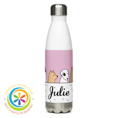 Personalized Dog Lover Custom Stainless Steel Water Bottle-ShopImaginable.com
