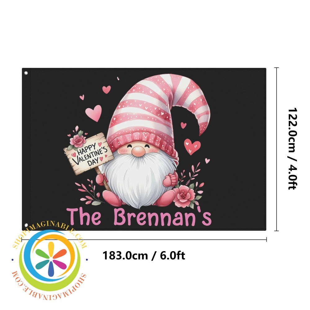 Personalized Gnomes Valentines Day Flag 4X6 Ft