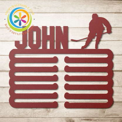 Personalized Hockey Medal Holder Wall Art-ShopImaginable.com