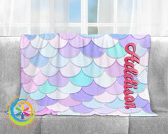 Personalized Mermaid Colorful Throw Blanket-ShopImaginable.com