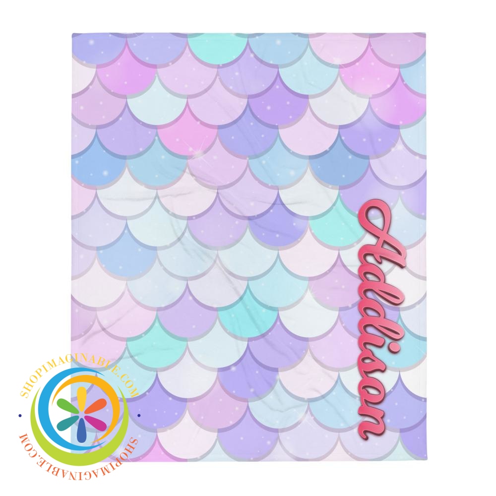 Personalized Mermaid Colorful Throw Blanket-ShopImaginable.com