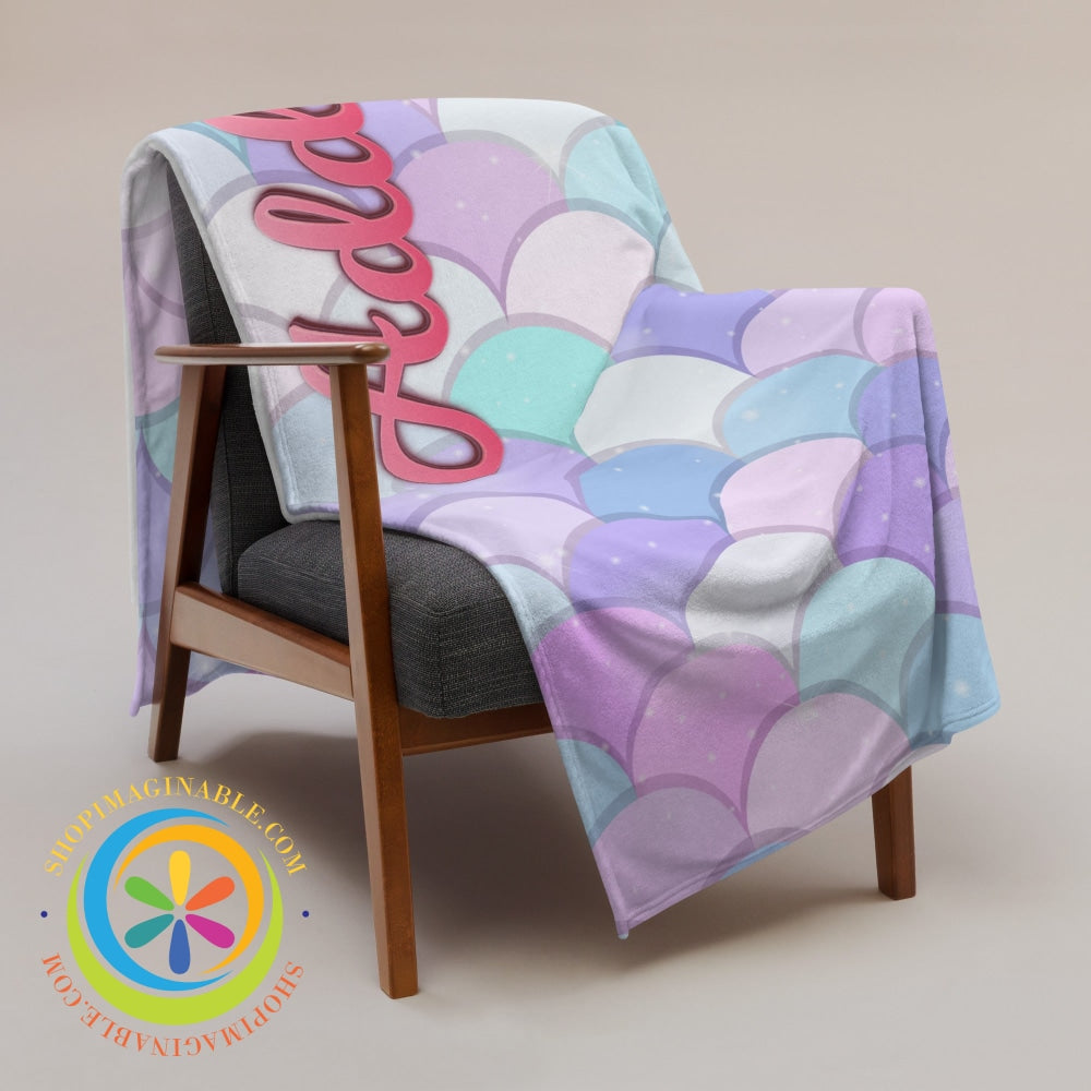 Personalized Mermaid Colorful Throw Blanket 60×80