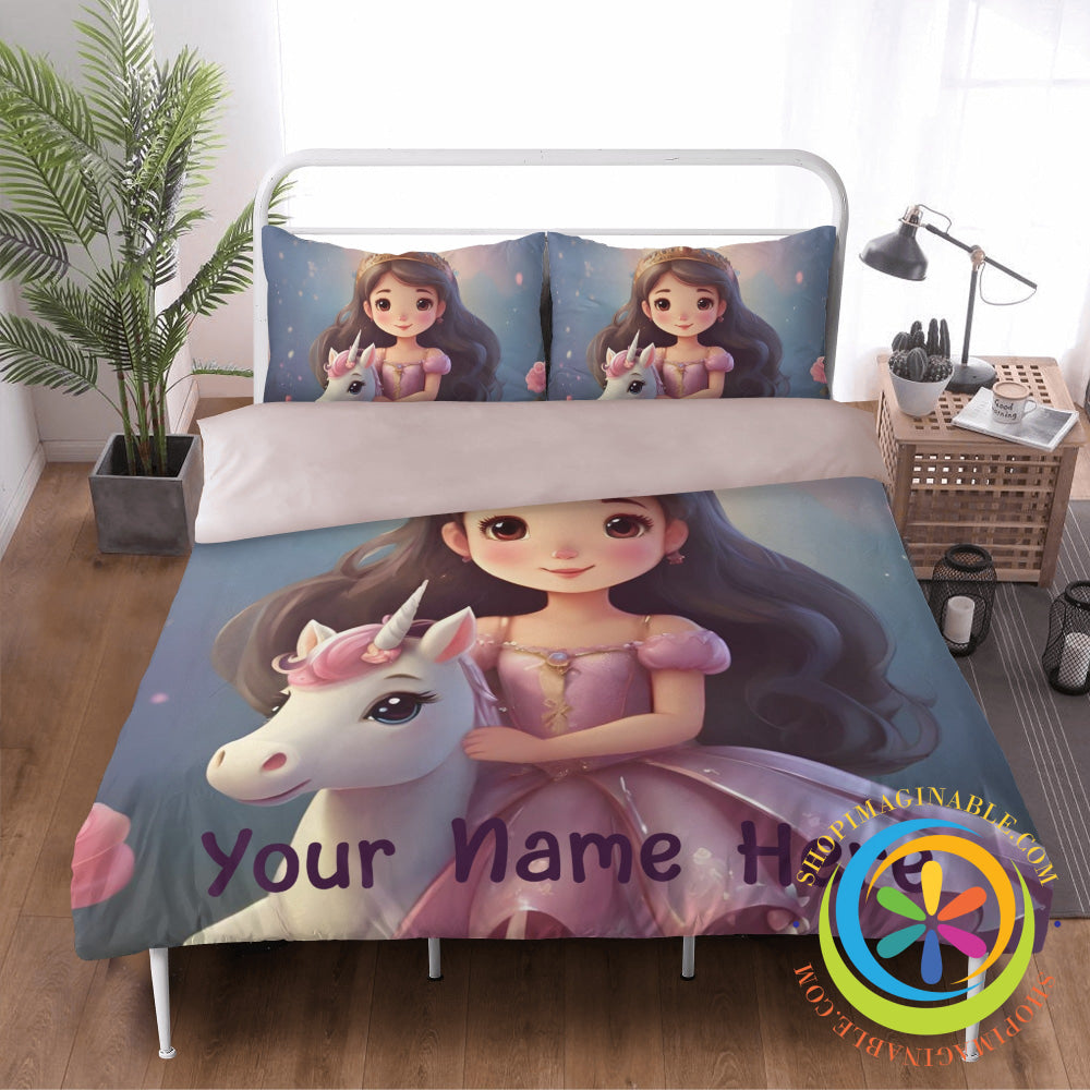 Personalized Princess Bedding Set Beige / Us Twin