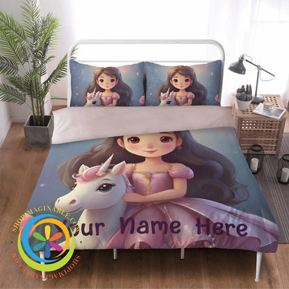 Personalized Princess Bedding Set Beige / Us Twin
