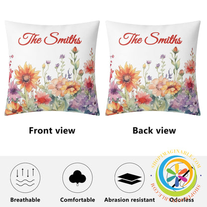 Personalized Spring Garden Pillow Cover