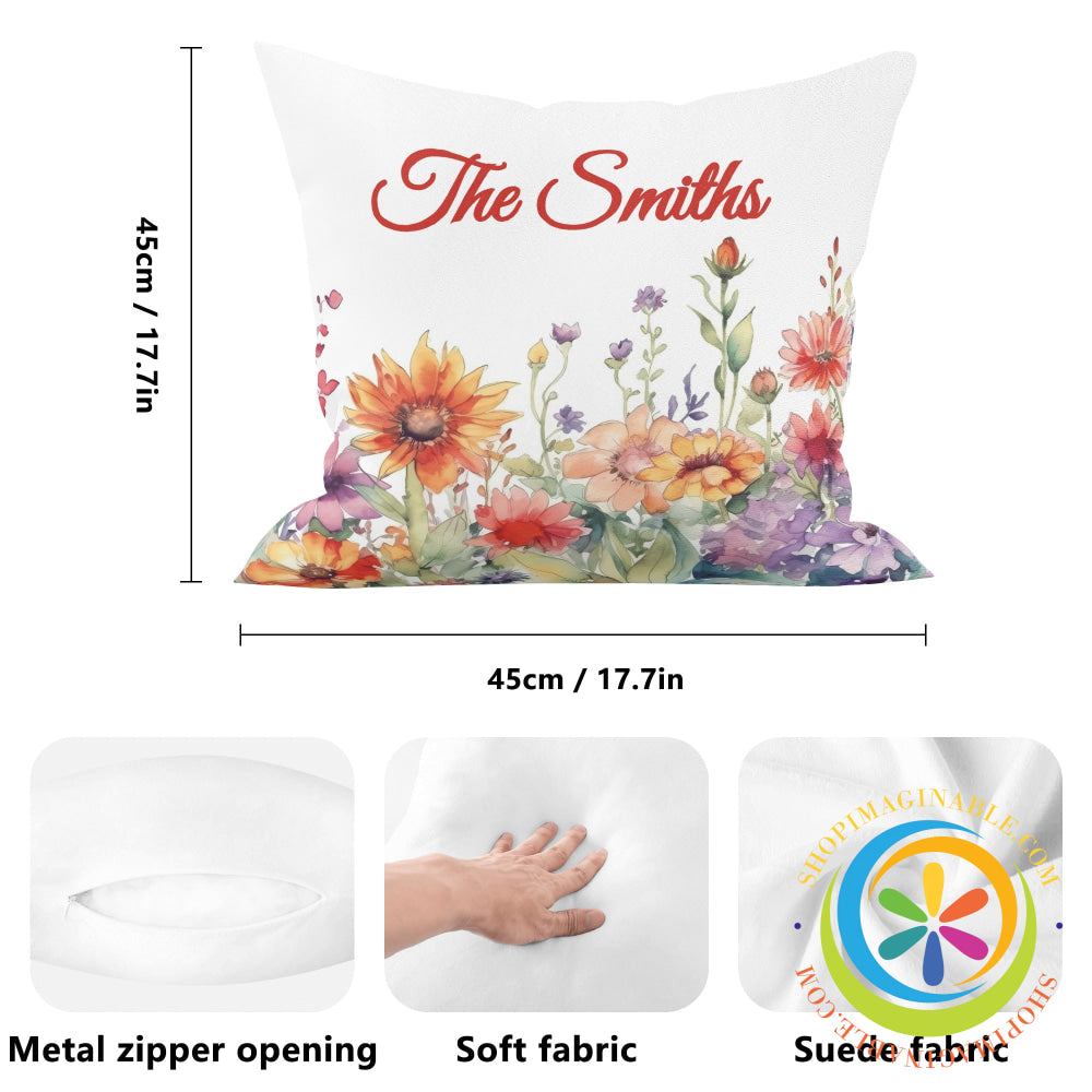 Personalized Spring Garden Pillow Cover