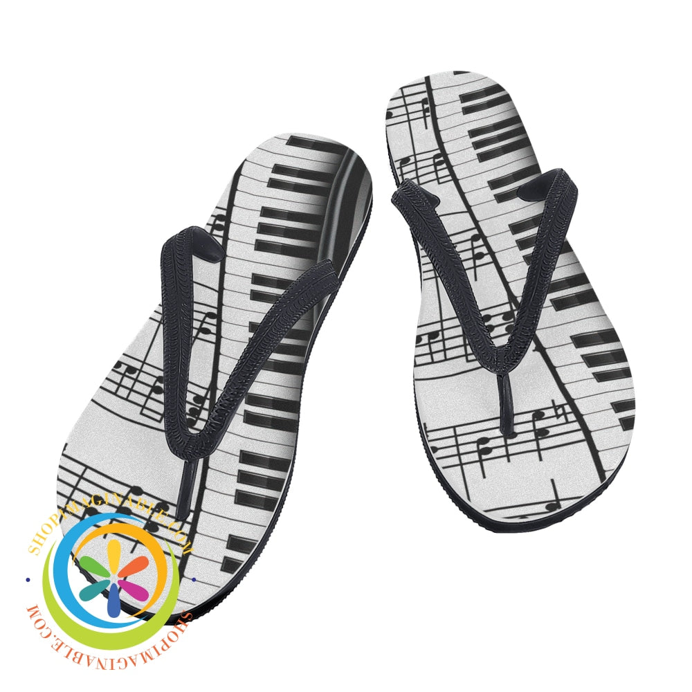Piano Music Flip-Flops Men's & Ladies-ShopImaginable.com