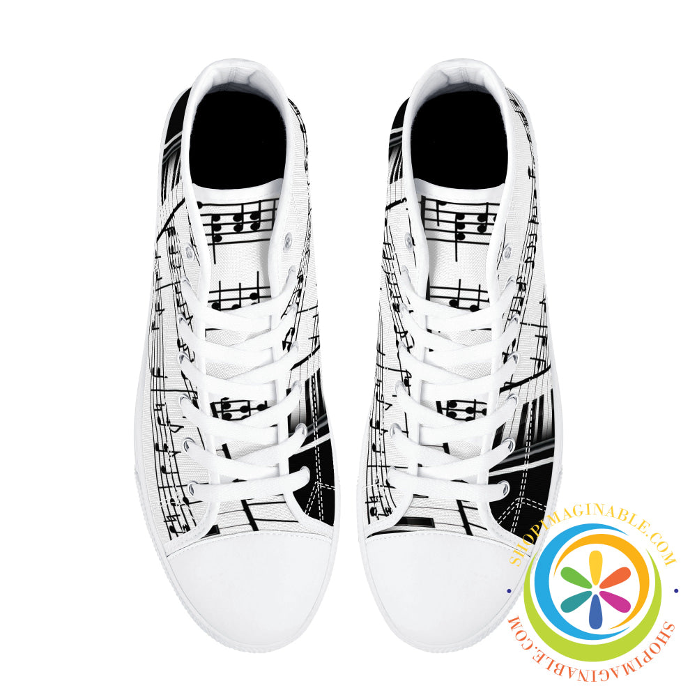 Piano Passion Ladies High Top Canvas Shoes