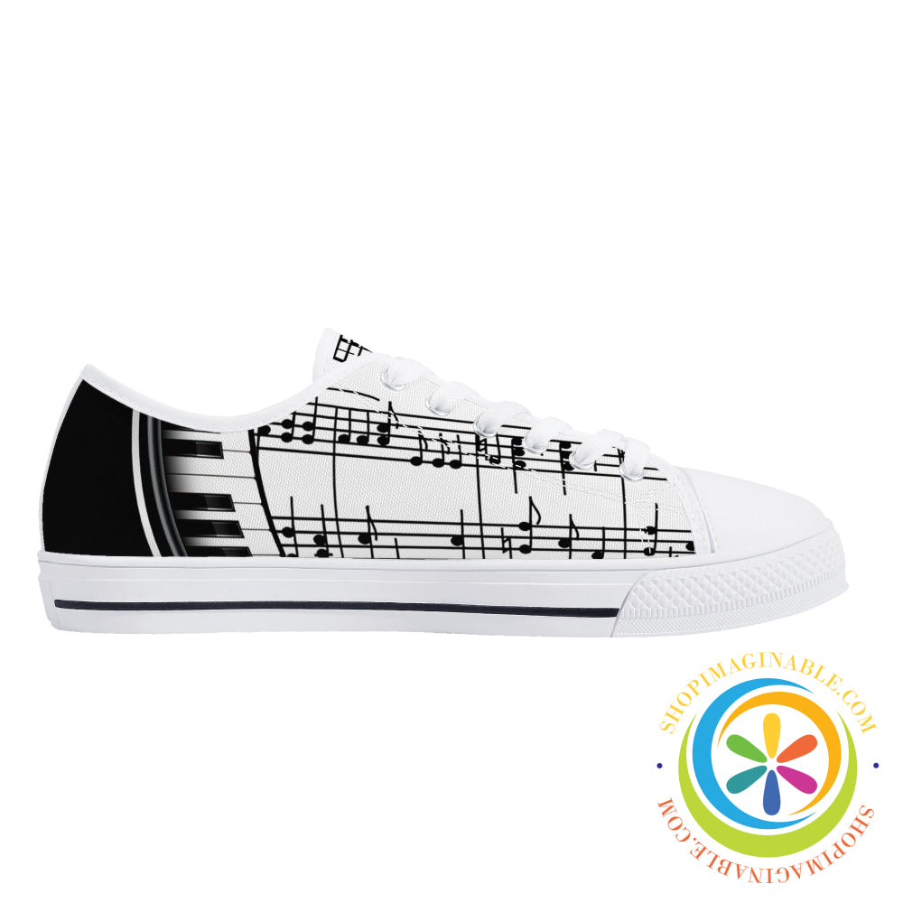 Piano Passion Ladies Low Top Canvas Shoes