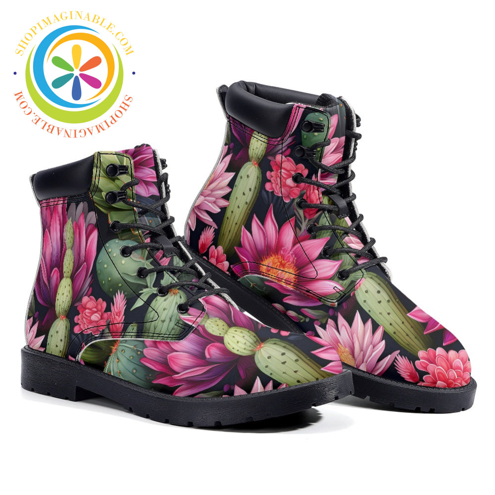 Pink Cactus - Leather Martin Boots