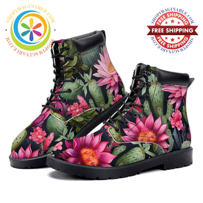 Pink Cactus - Leather Martin Boots white / 36