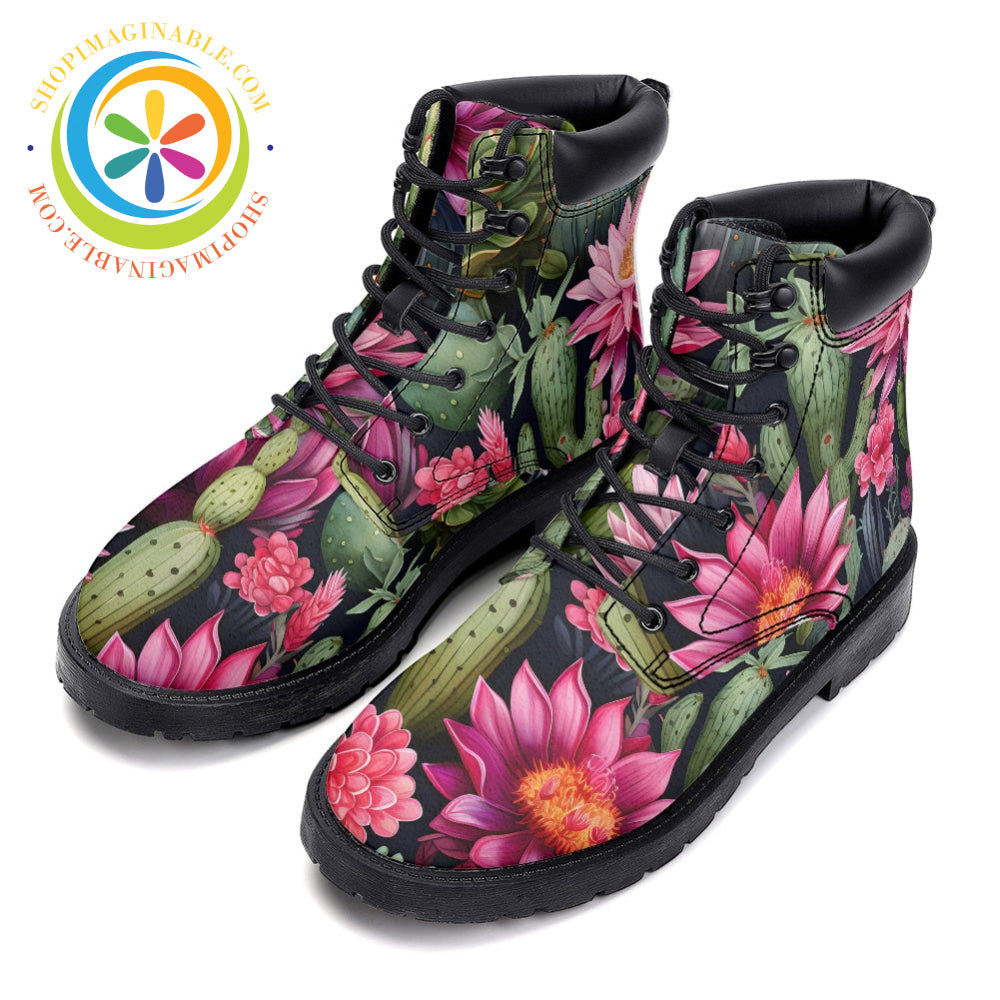 Pink Cactus - Leather Martin Boots