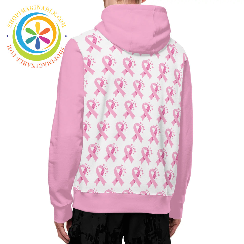 Pink Cancer Awareness Full Zip Turtleneck Hoodie Streetwear