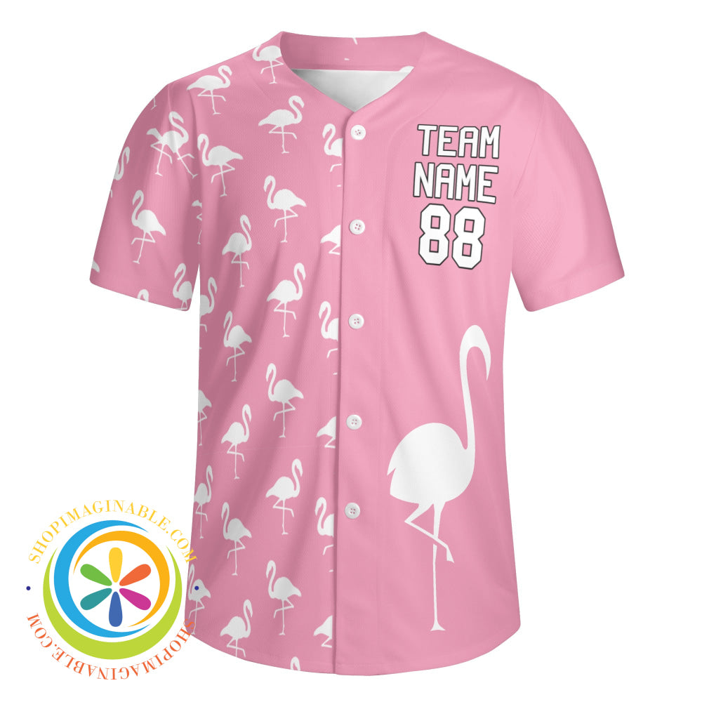 Pink Flamingo Unisex Baseball Jersey