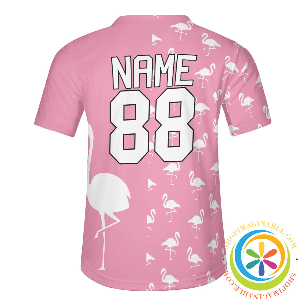 Pink Flamingo Unisex Baseball Jersey