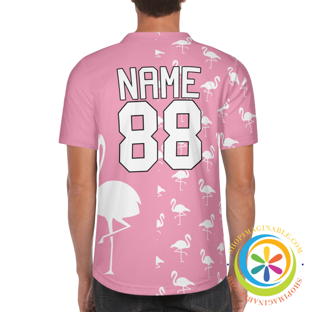 Pink Flamingo Unisex Baseball Jersey