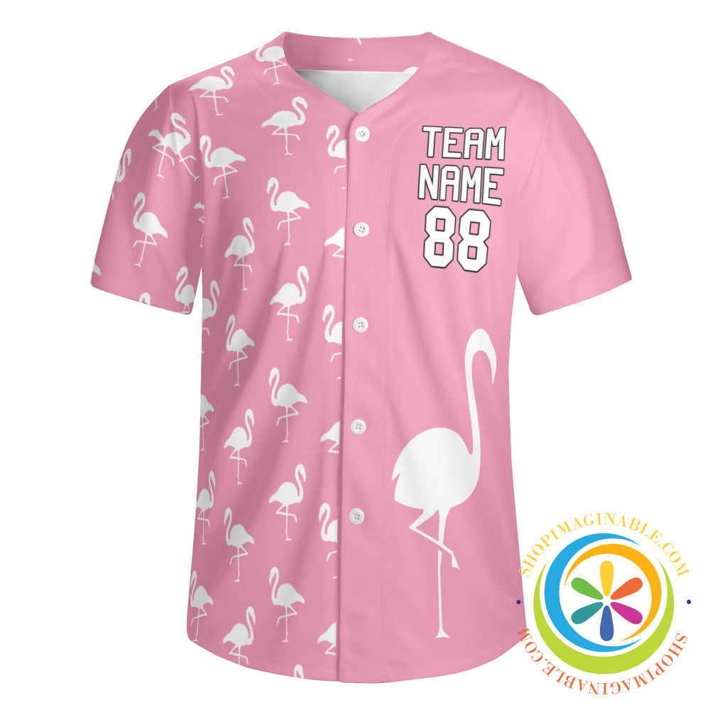 Pink Flamingo Unisex Baseball Jersey