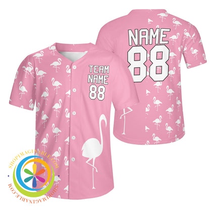 Pink Flamingo Unisex Baseball Jersey S