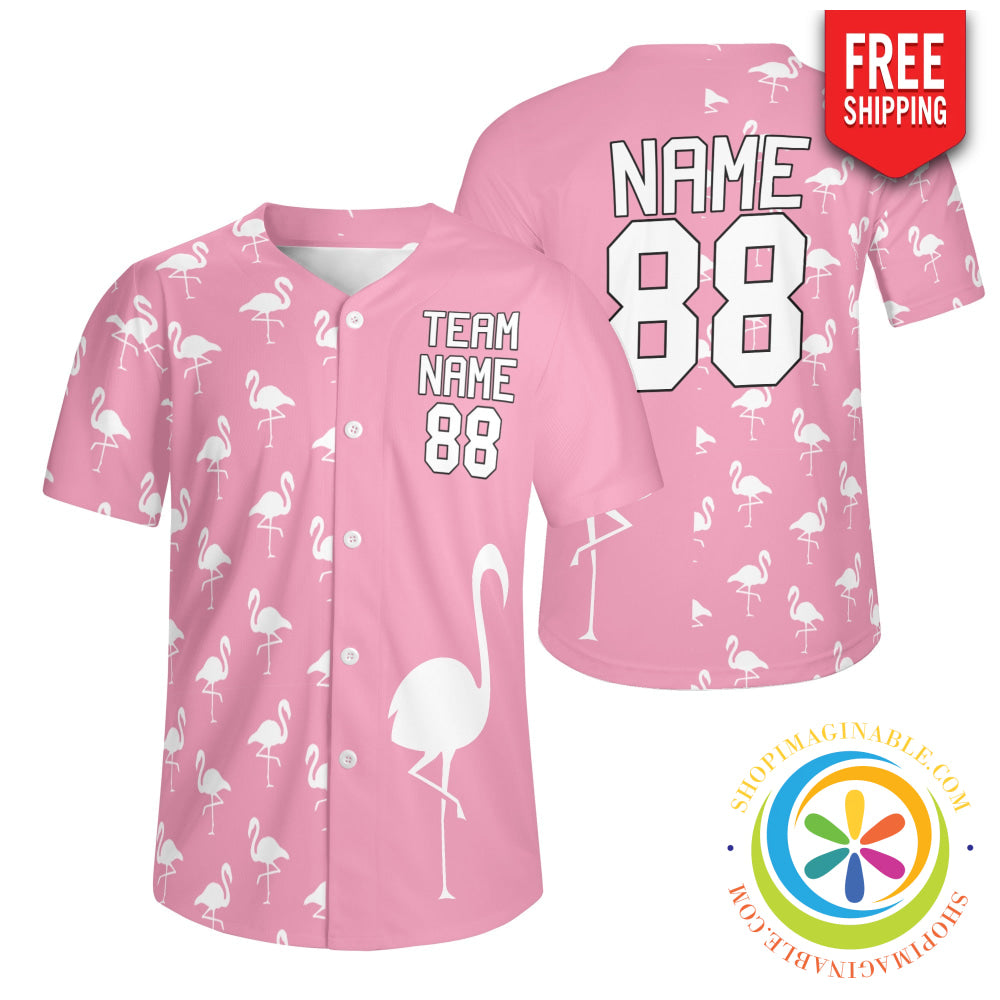 Pink Flamingo Unisex Baseball Jersey S