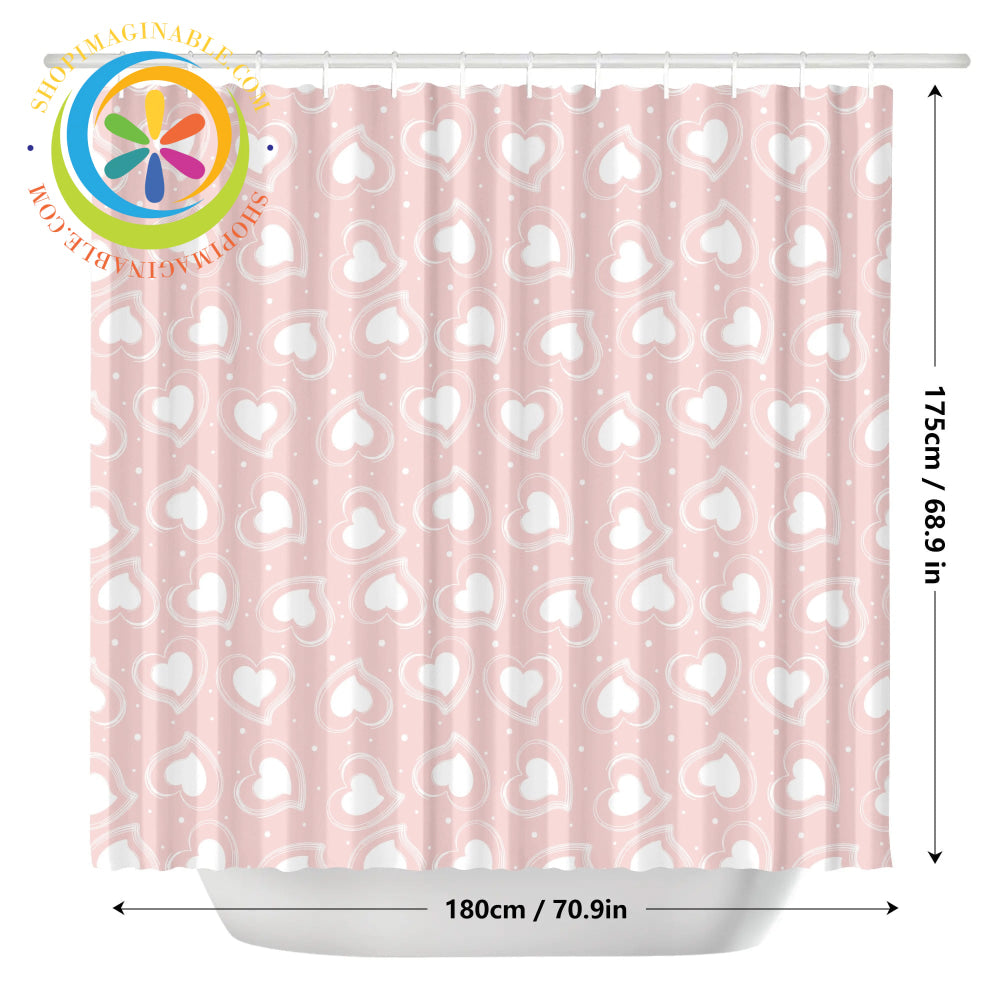 Pink Hearts Shower Curtain