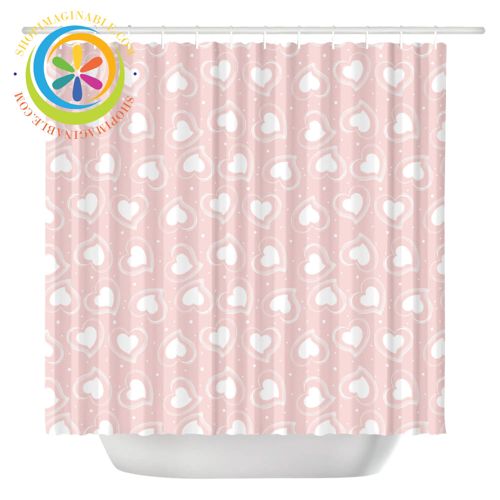 Pink Hearts Shower Curtain