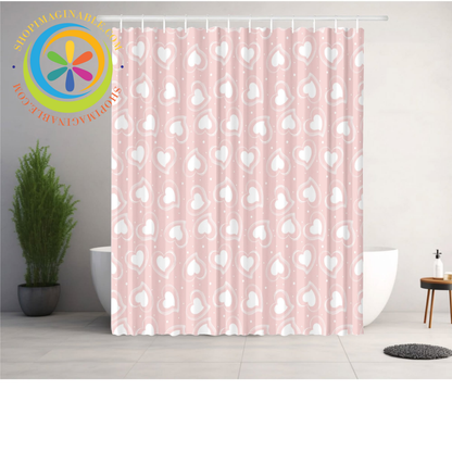 Pink Hearts Shower Curtain