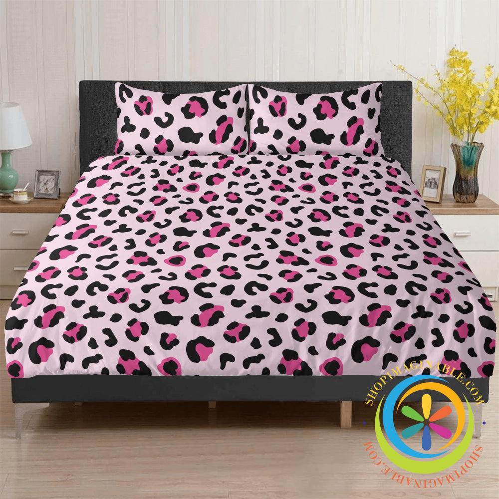 Pink Leopard Bedding Set