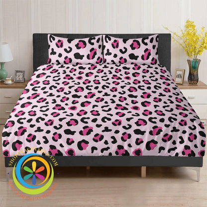 Pink Leopard Bedding Set