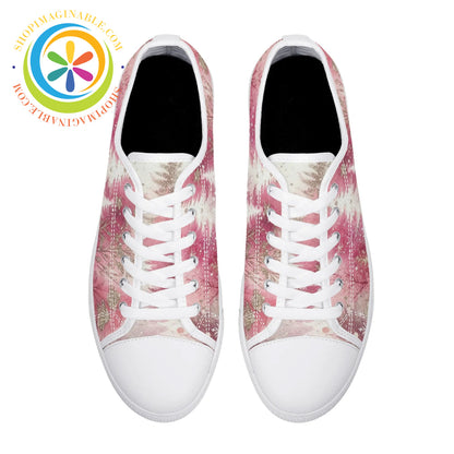 Pink Winter Ladies Low Top Canvas Shoes