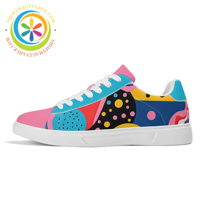 Pop Abstract Low Top Leather Skateboard Shoes