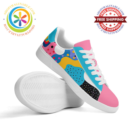 Pop Abstract Low Top Leather Skateboard Shoes Us5.5 (Eu36)