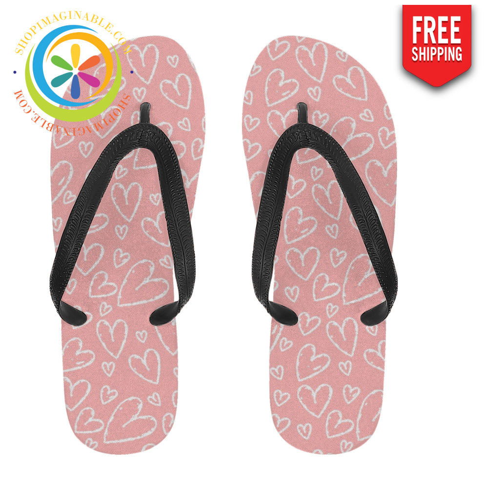 Pretty In Pink Mens & Ladies Flip-Flops Small (Us 7-8/Eu 40-42) / 1