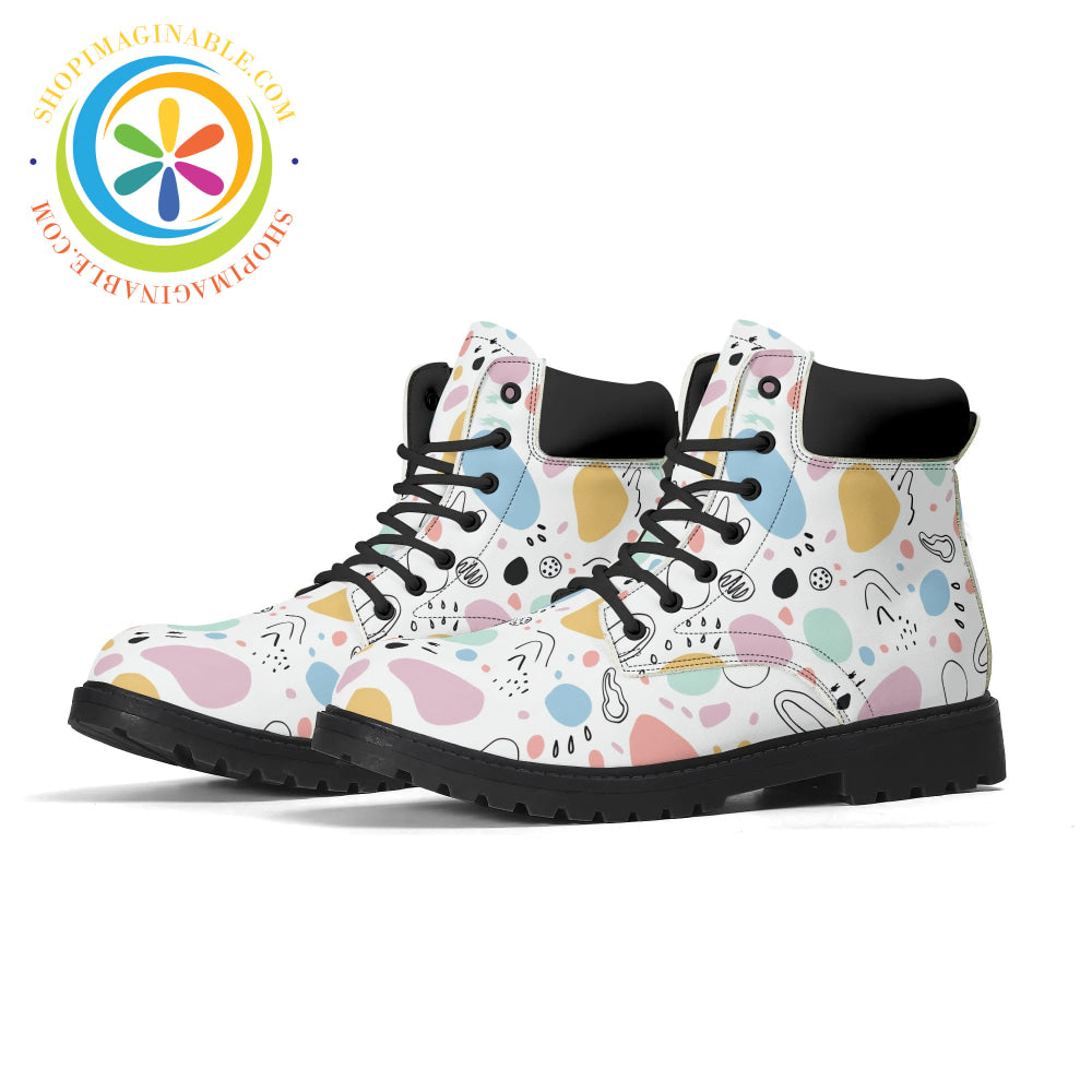 Pretty Pastel Abstract Womens Boots