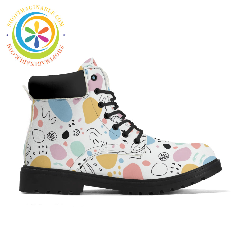 Pretty Pastel Abstract Womens Boots