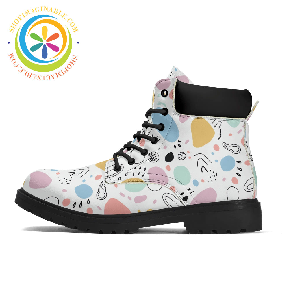 Pretty Pastel Abstract Womens Boots